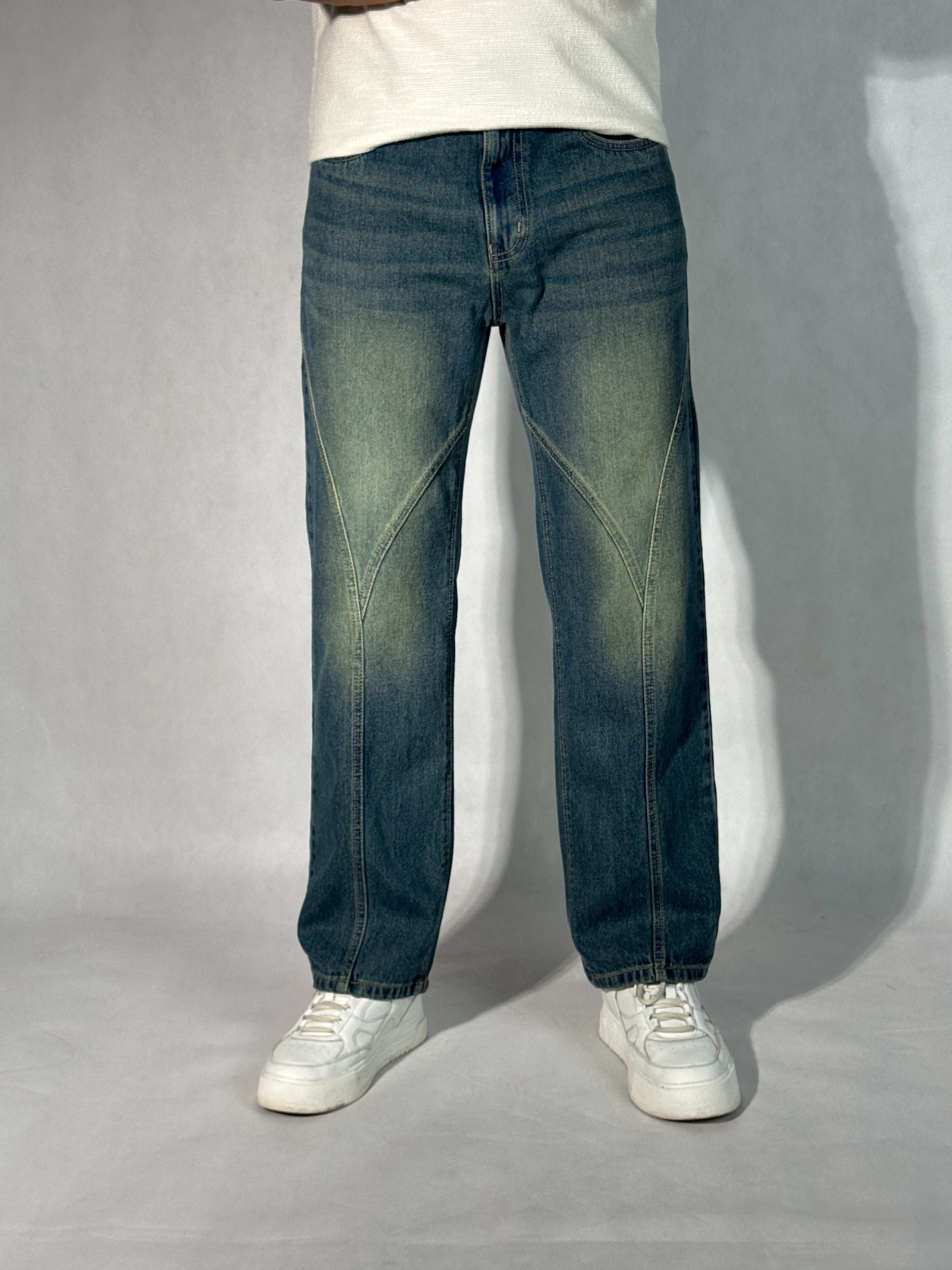 Subtle Fade Blue Straight Fit Jeans
