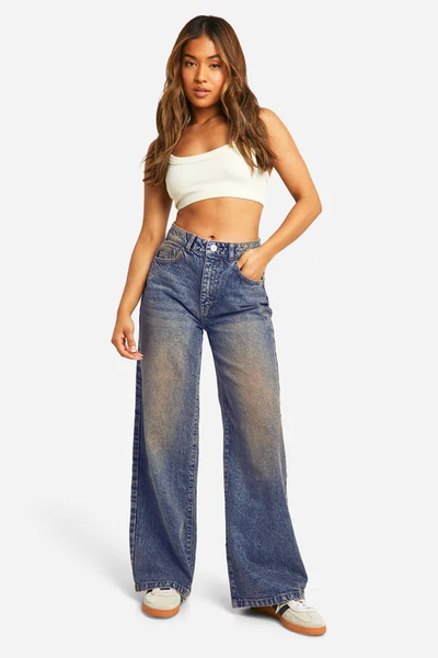 Desert Blue Dust Wide Leg Jeans