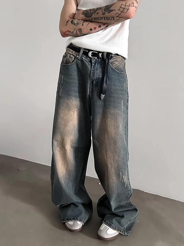 Teal Bronze Baggy Wide Leg Jeans