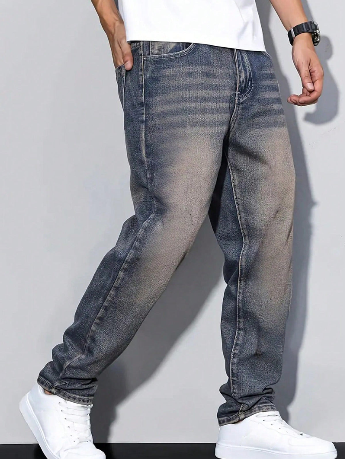 Earth Fade Blue Wash Straight Fit Jeans - Image 2