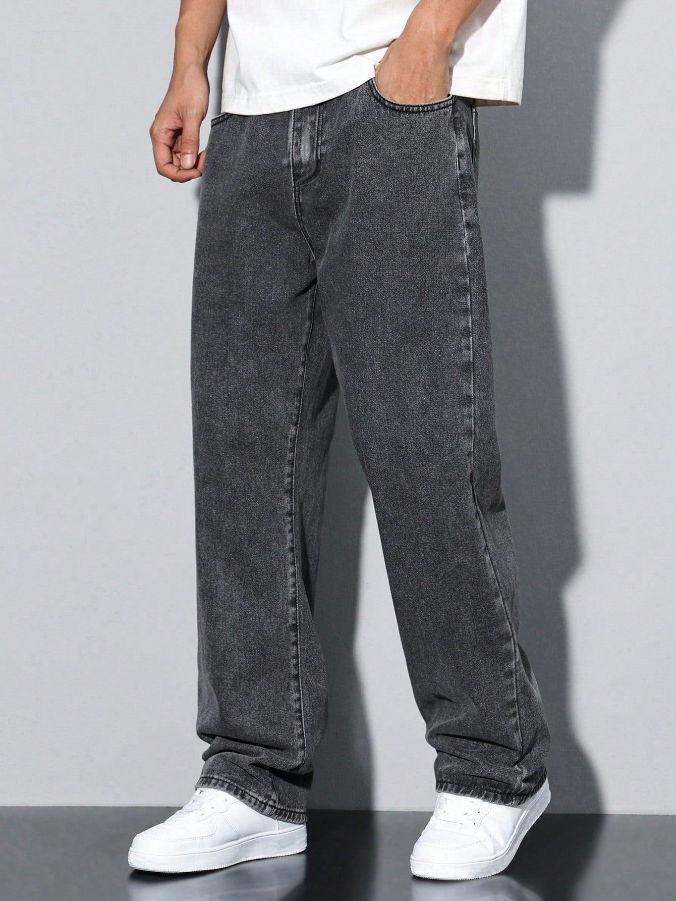 Grey Spectrum Loose Straight Fit Jeans