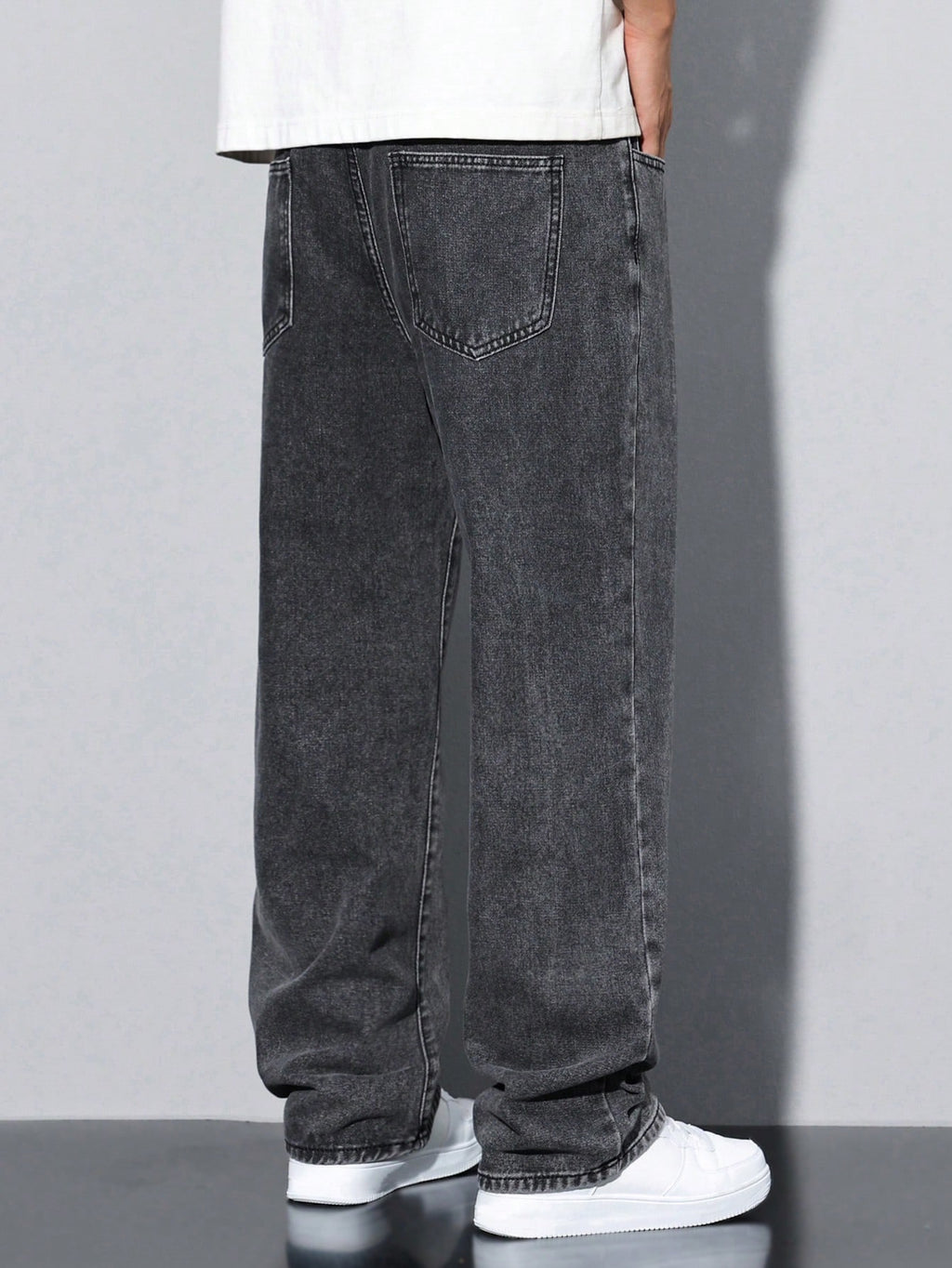 Grey Spectrum Loose Straight Fit Jeans