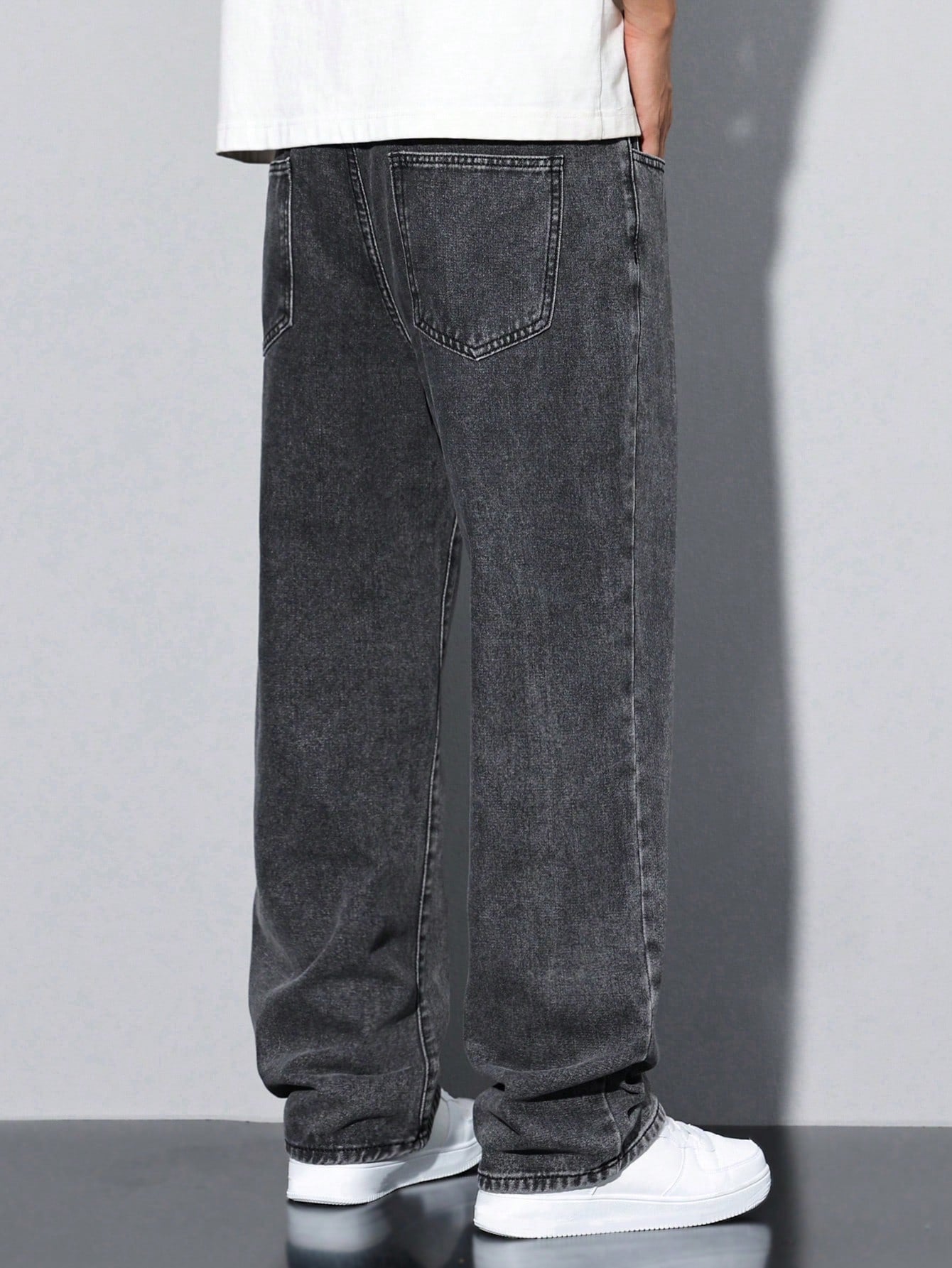 Grey Spectrum Loose Straight Fit Jeans