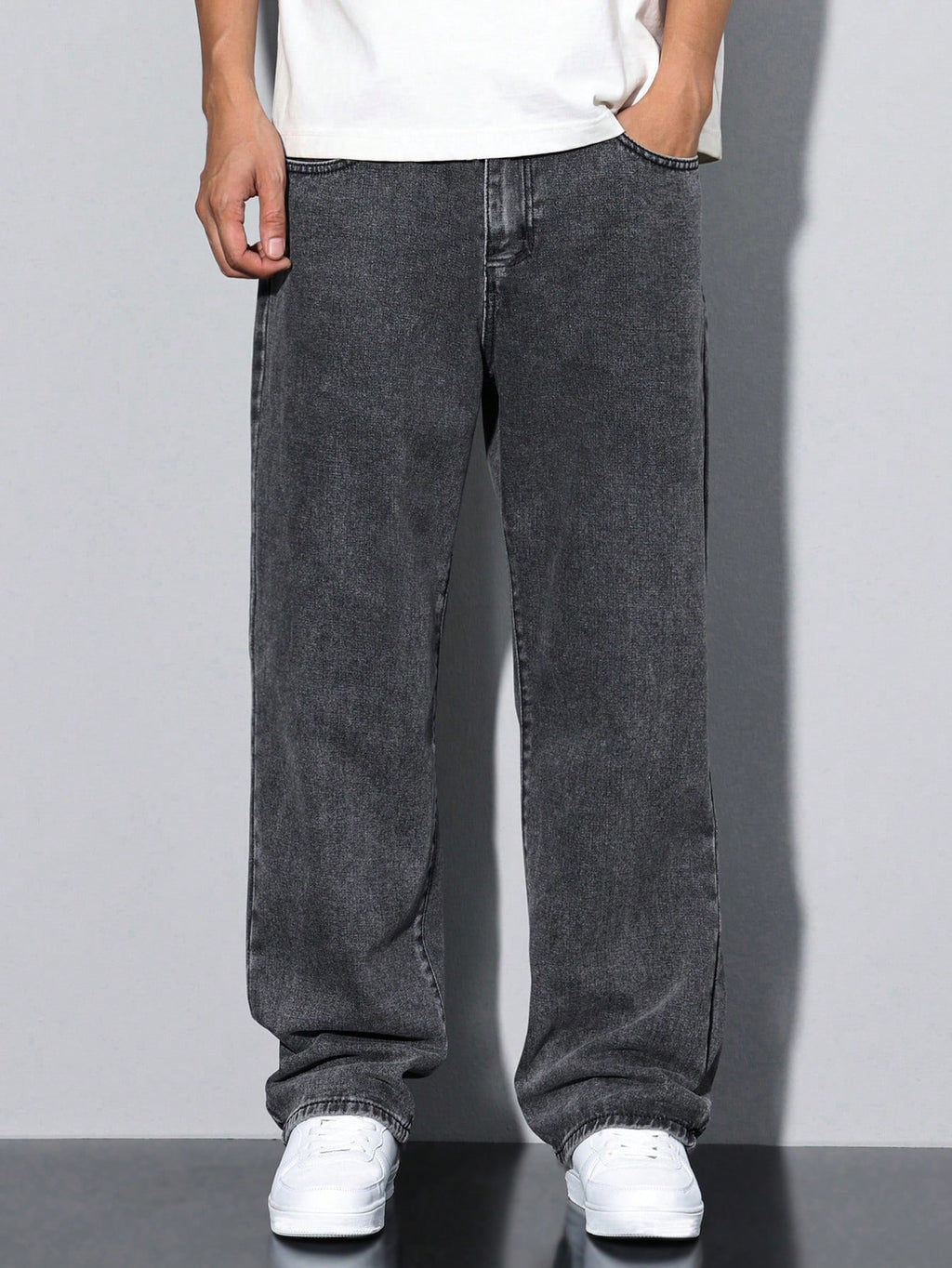 Grey Spectrum Loose Straight Fit Jeans