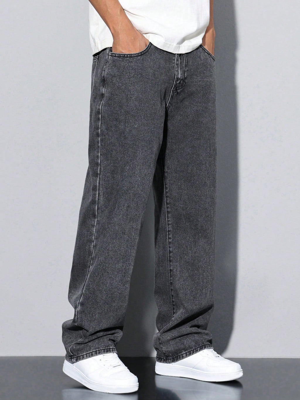 Grey Spectrum Loose Straight Fit Jeans