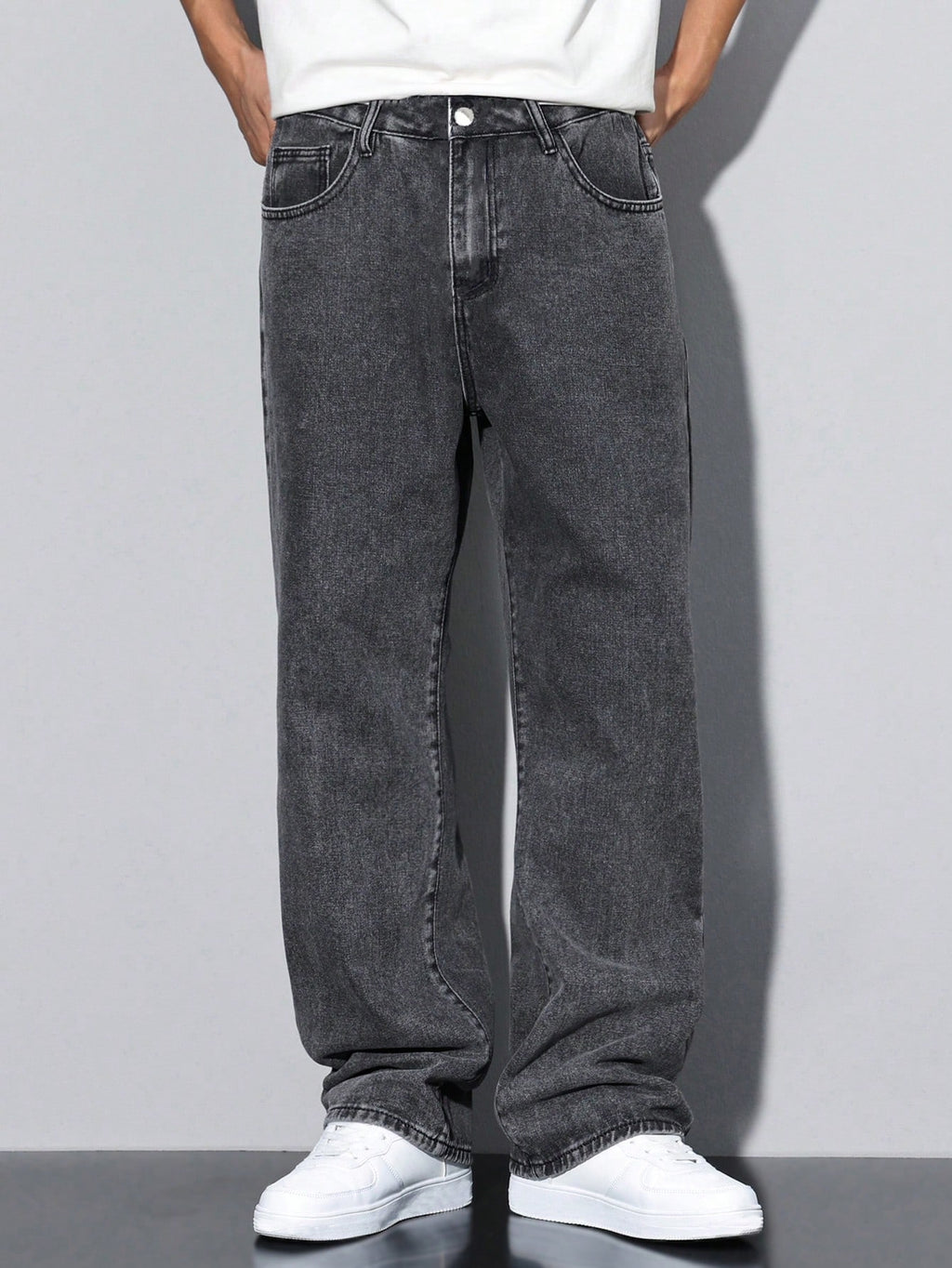 Grey Spectrum Loose Straight Fit Jeans