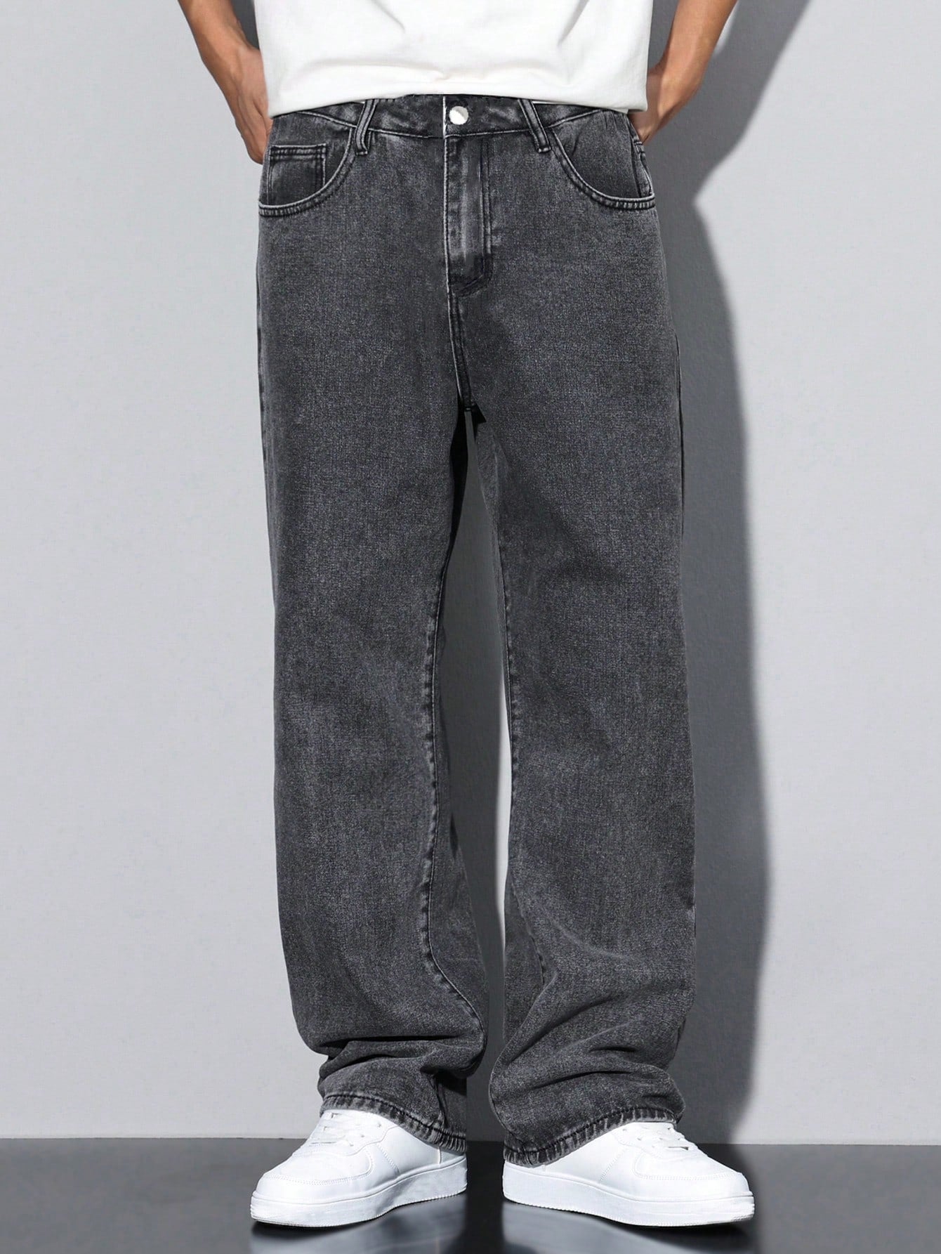 Grey Spectrum Loose Straight Fit Jeans