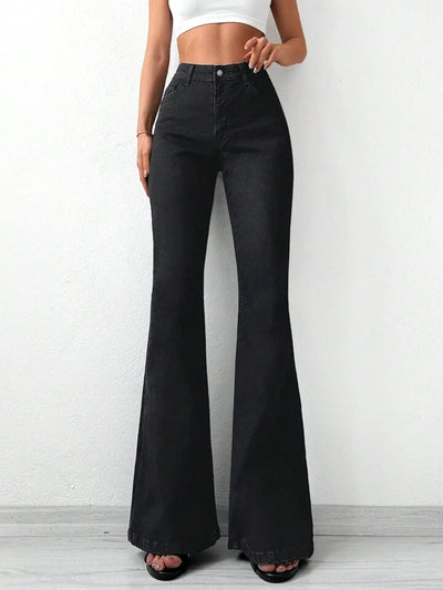 Black Bootcut Flare High Waist Jeans