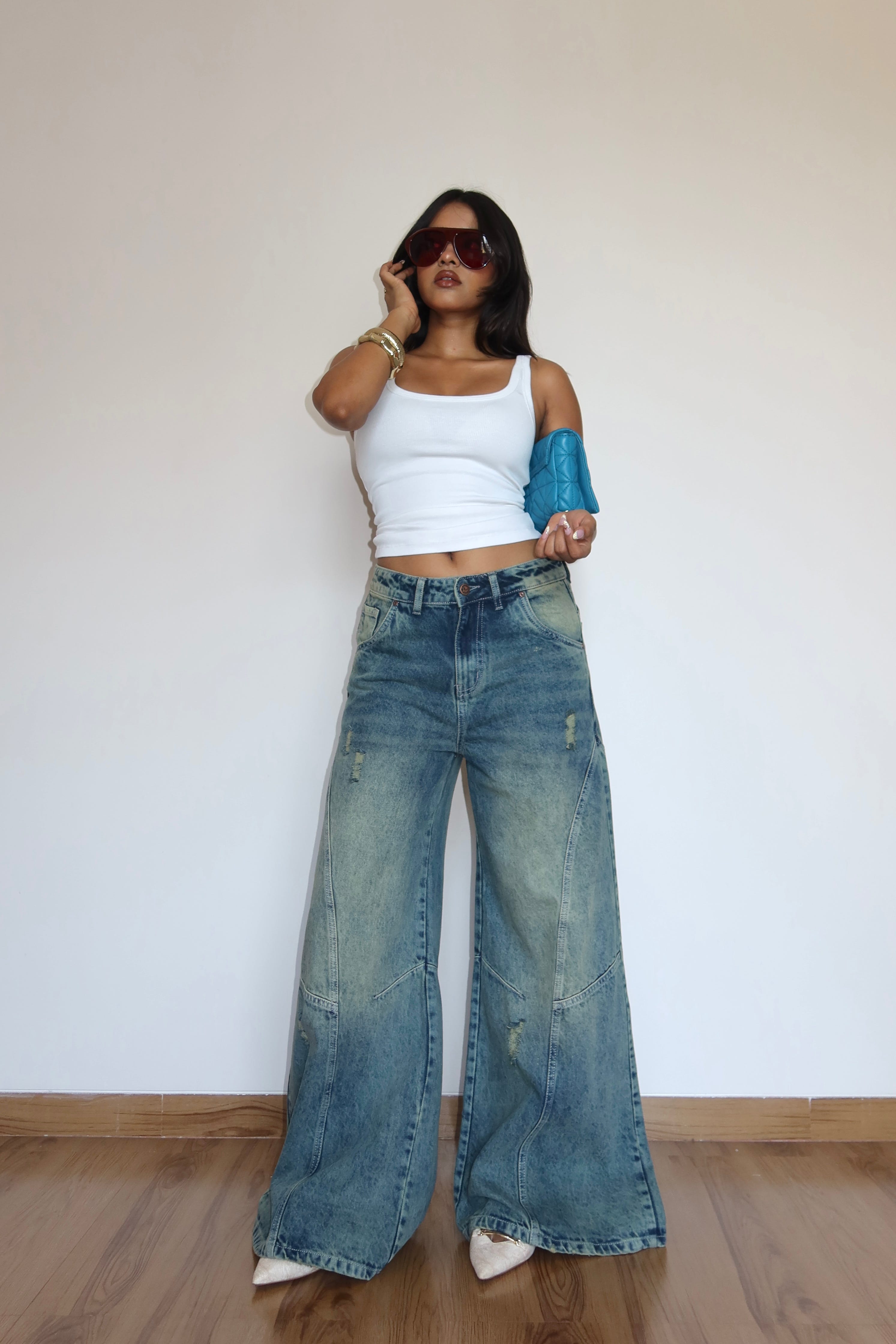 Scar Blue Extra Baggy Jeans