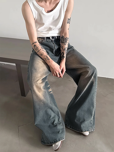 Teal Bronze Baggy Wide Leg Jeans