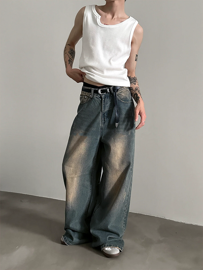 Teal Bronze Baggy Wide Leg Jeans