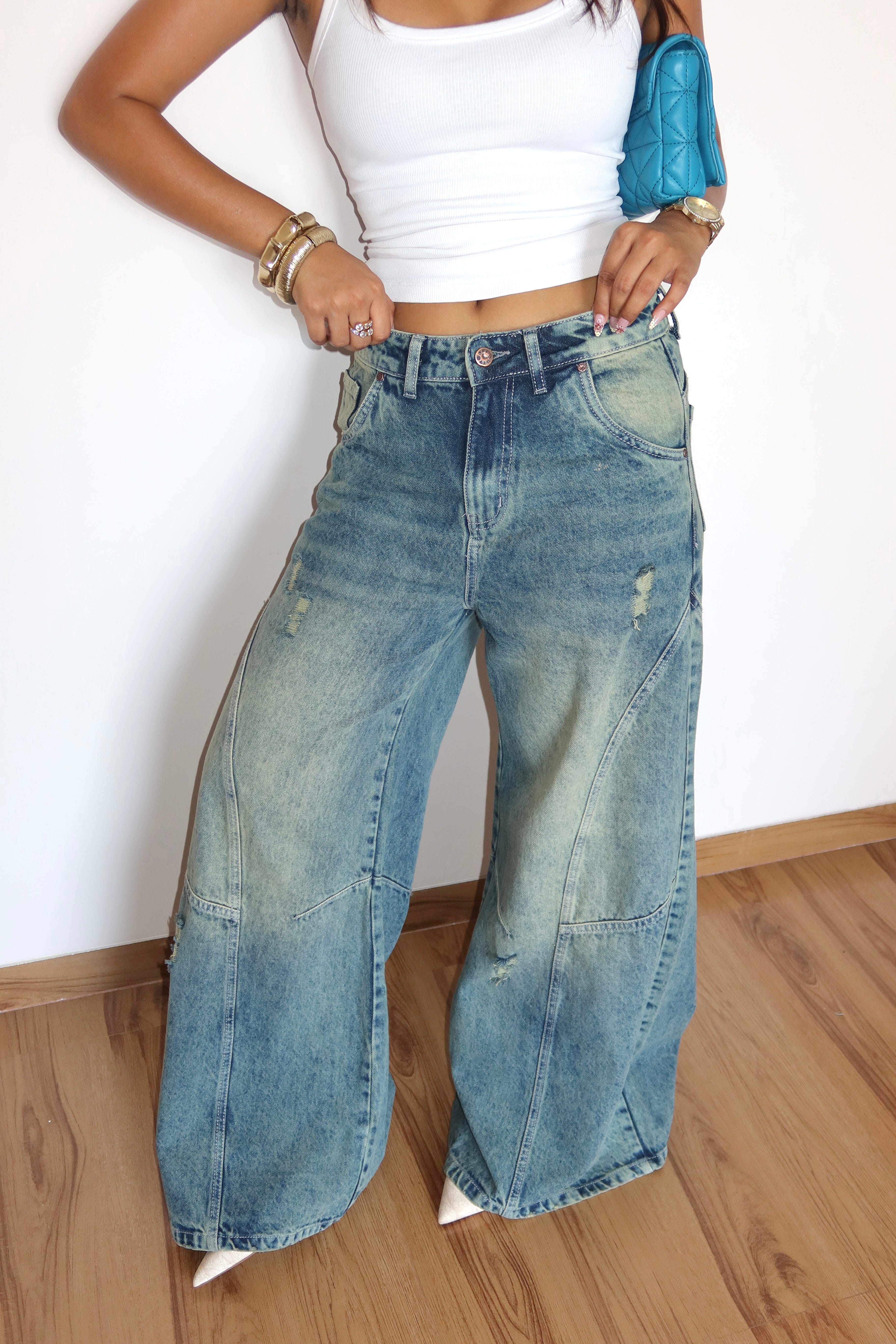 Scar Blue Extra Baggy Jeans