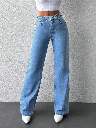 Wide Leg High Rise Jeans