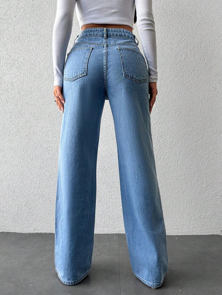 Wide Leg High Rise Jeans