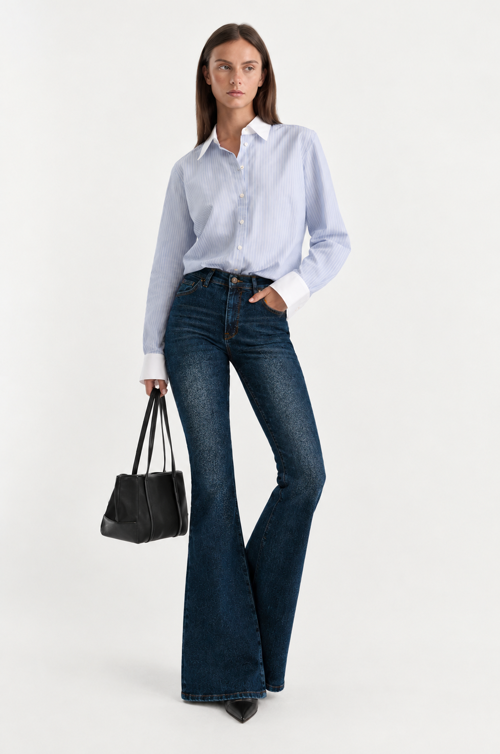 Copper Statement Flare Jeans