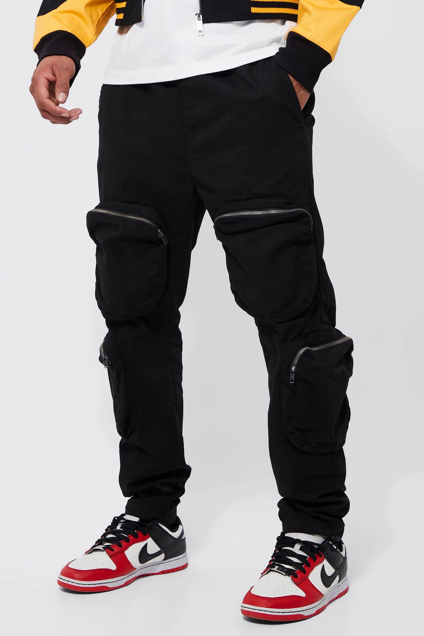 Outrage Zip Pocket Straight Fit Cargo Trouser