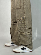 Driftwood Brown Utility Balloon Jeans