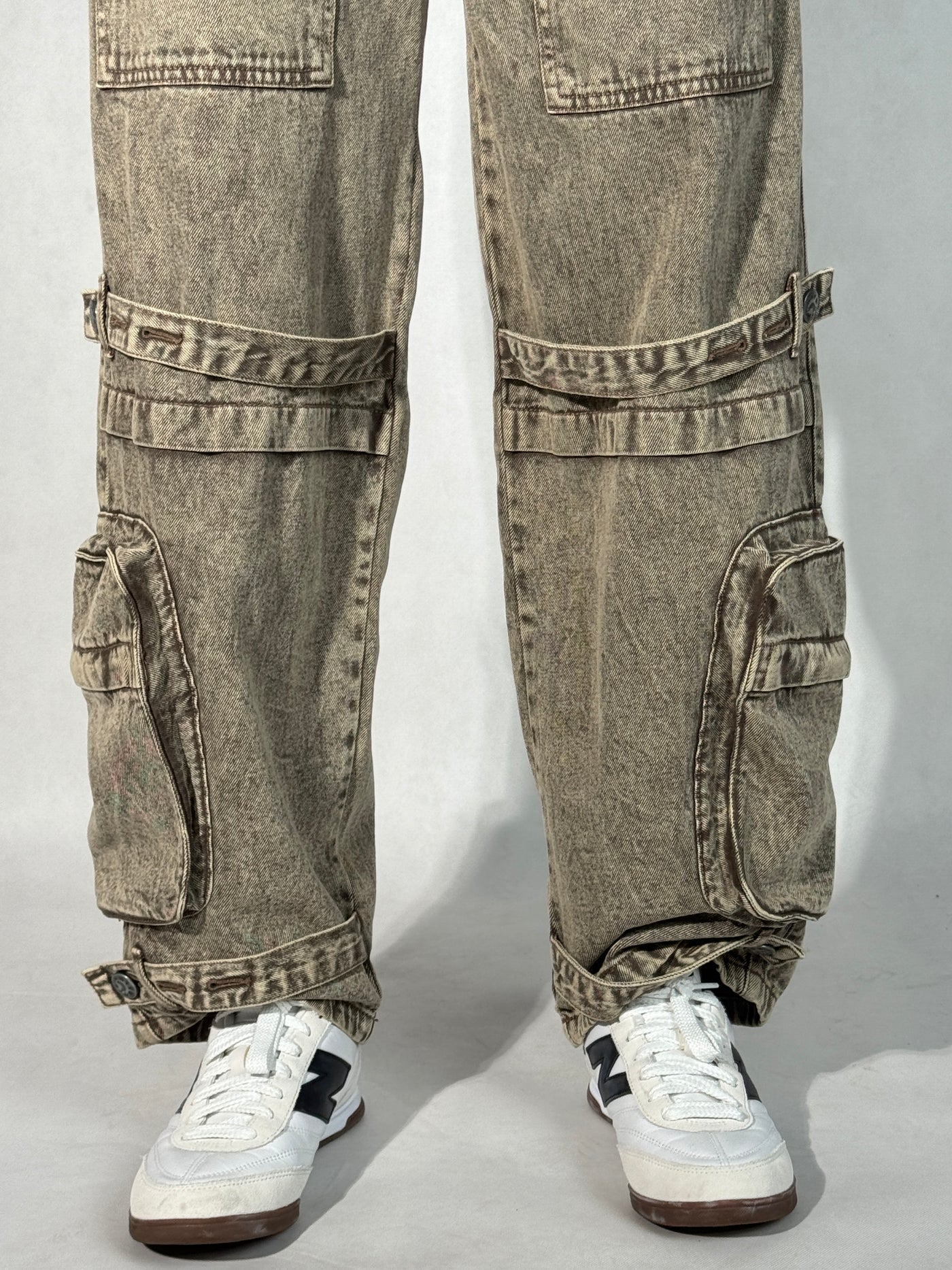 Driftwood Brown Utility Balloon Jeans