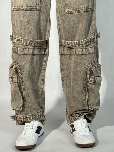 Driftwood Brown Utility Balloon Jeans