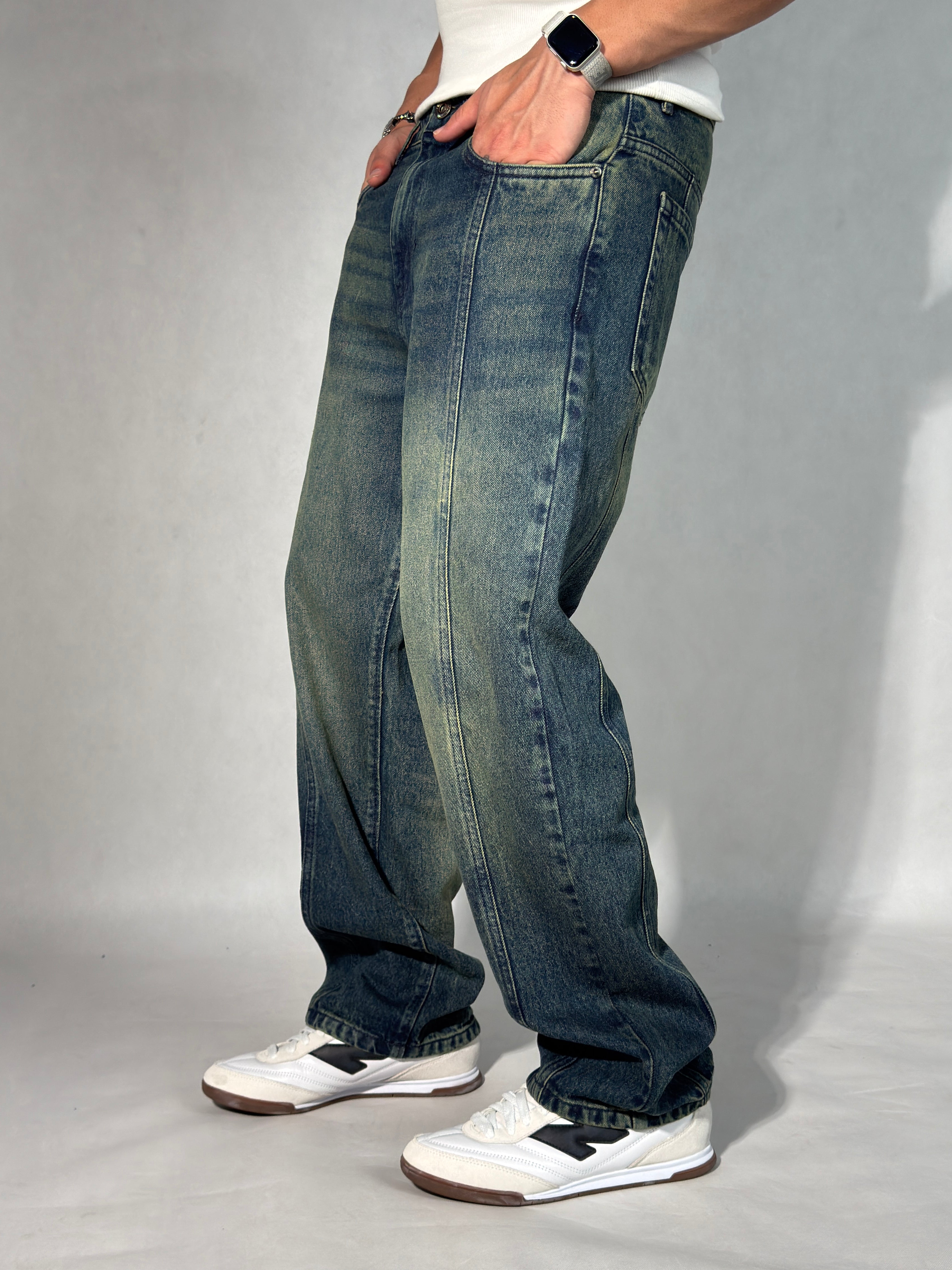 Blue Tinted Straight Fit Jeans