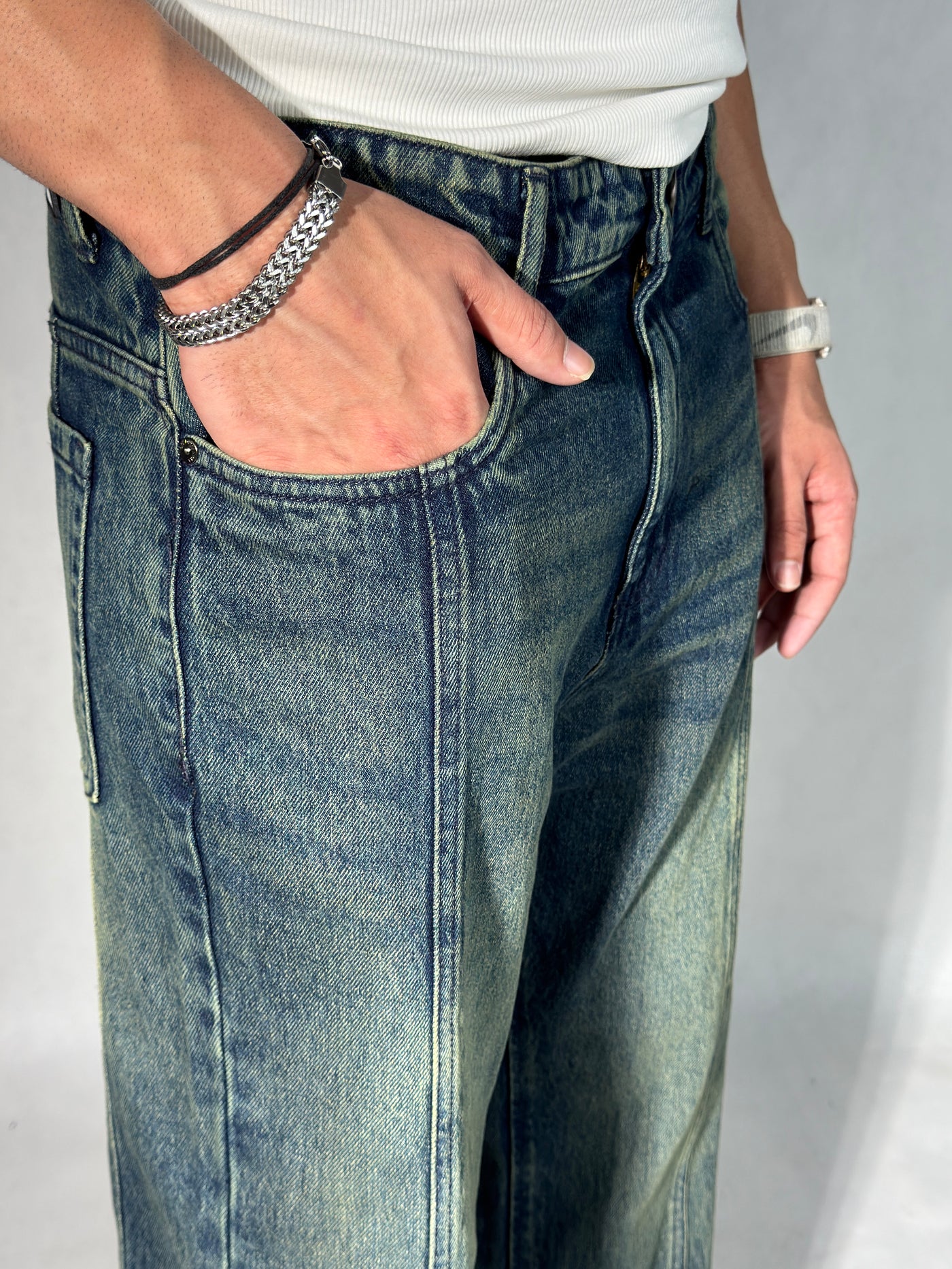 Blue Tinted Super Baggy Jeans