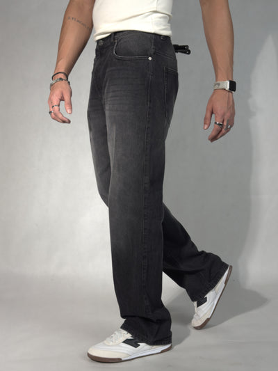Ash Black Baggy Fit Rigid Jeans