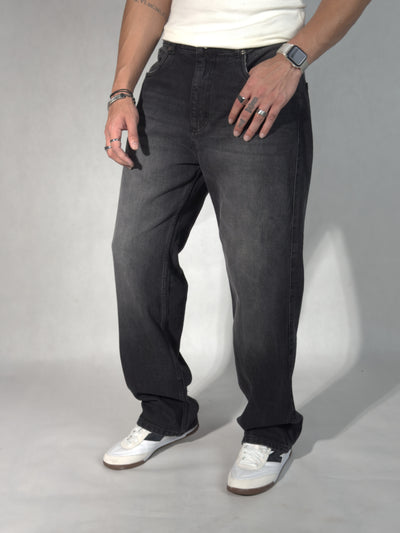 Ash Black Baggy Fit Rigid Jeans