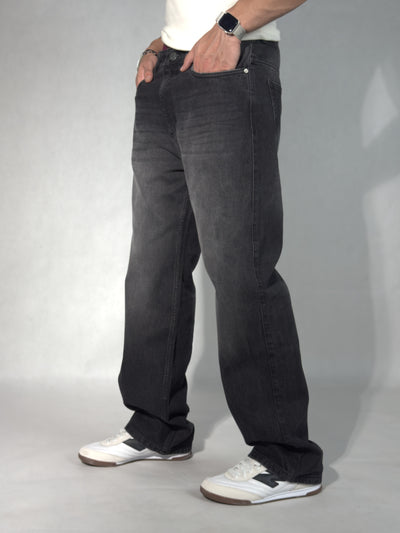 Ash Black Baggy Fit Rigid Jeans