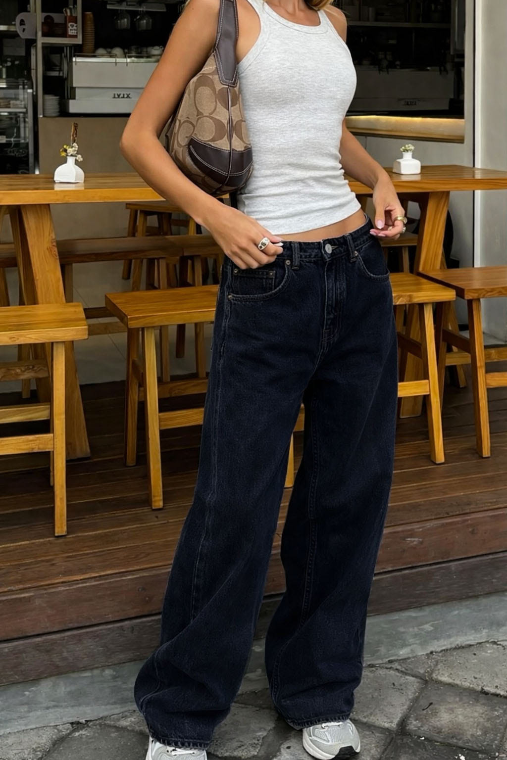 Deep Night Blue Wide Leg Jeans