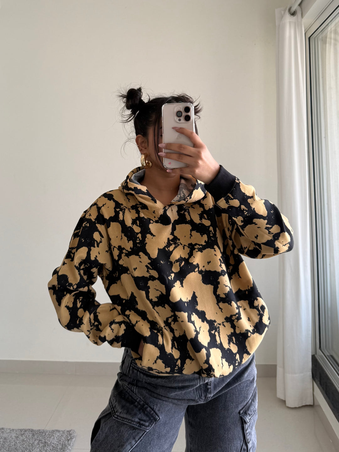 Forever 21 Faux Shearling Camo Jacket Cow Print Oversize Hoodie