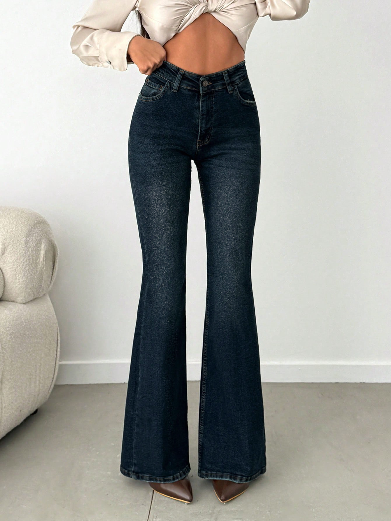 Copper Statement Flare Jeans