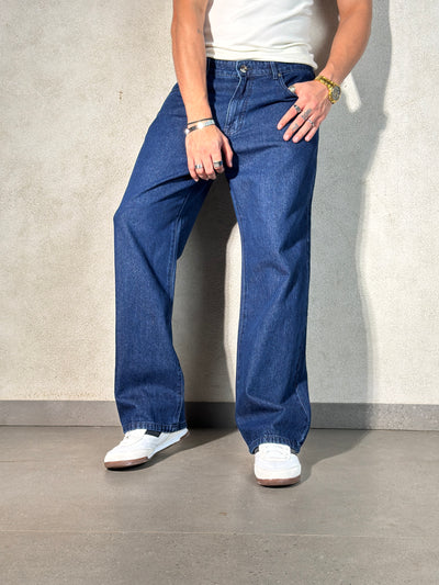 Air Force Blue Baggy Fit Rigid Jeans