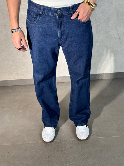 Air Force Blue Baggy Fit Rigid Jeans