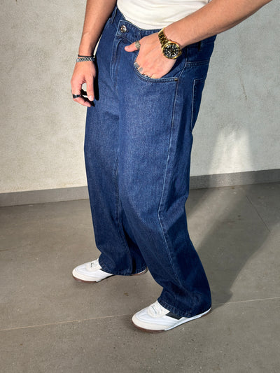 Air Force Blue Baggy Fit Rigid Jeans