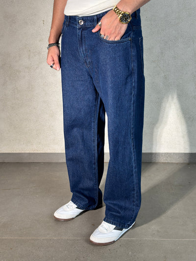 Air Force Blue Baggy Fit Rigid Jeans