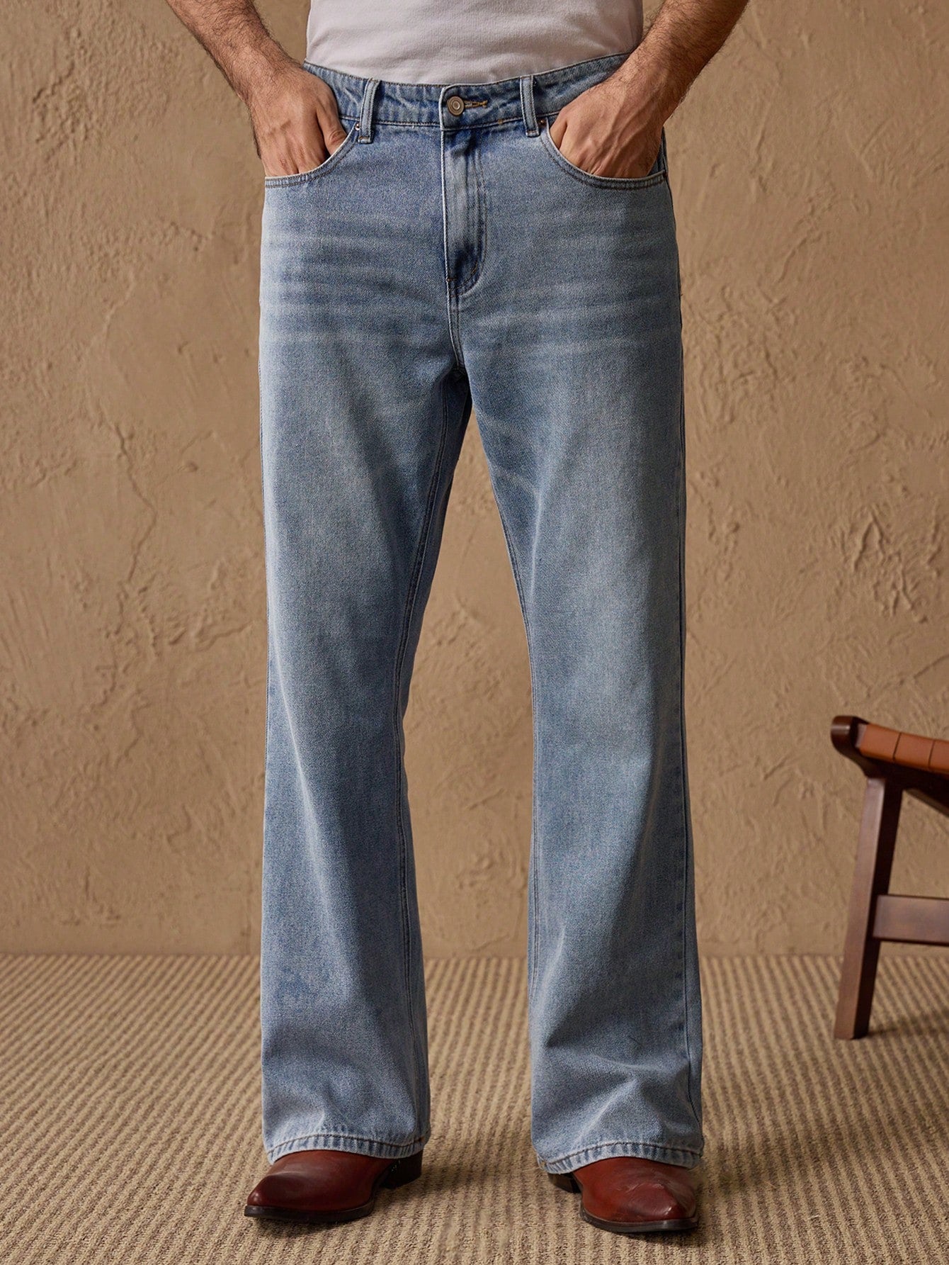 Grounded Blue Light Wash Bootcut Jeans