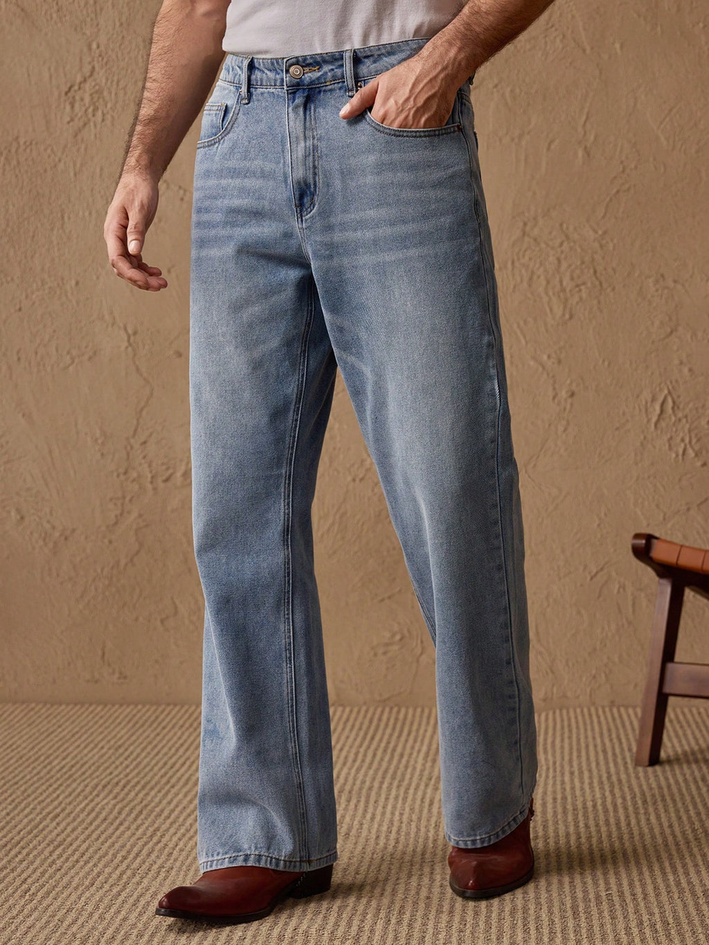 Grounded Blue Light Wash Bootcut Jeans