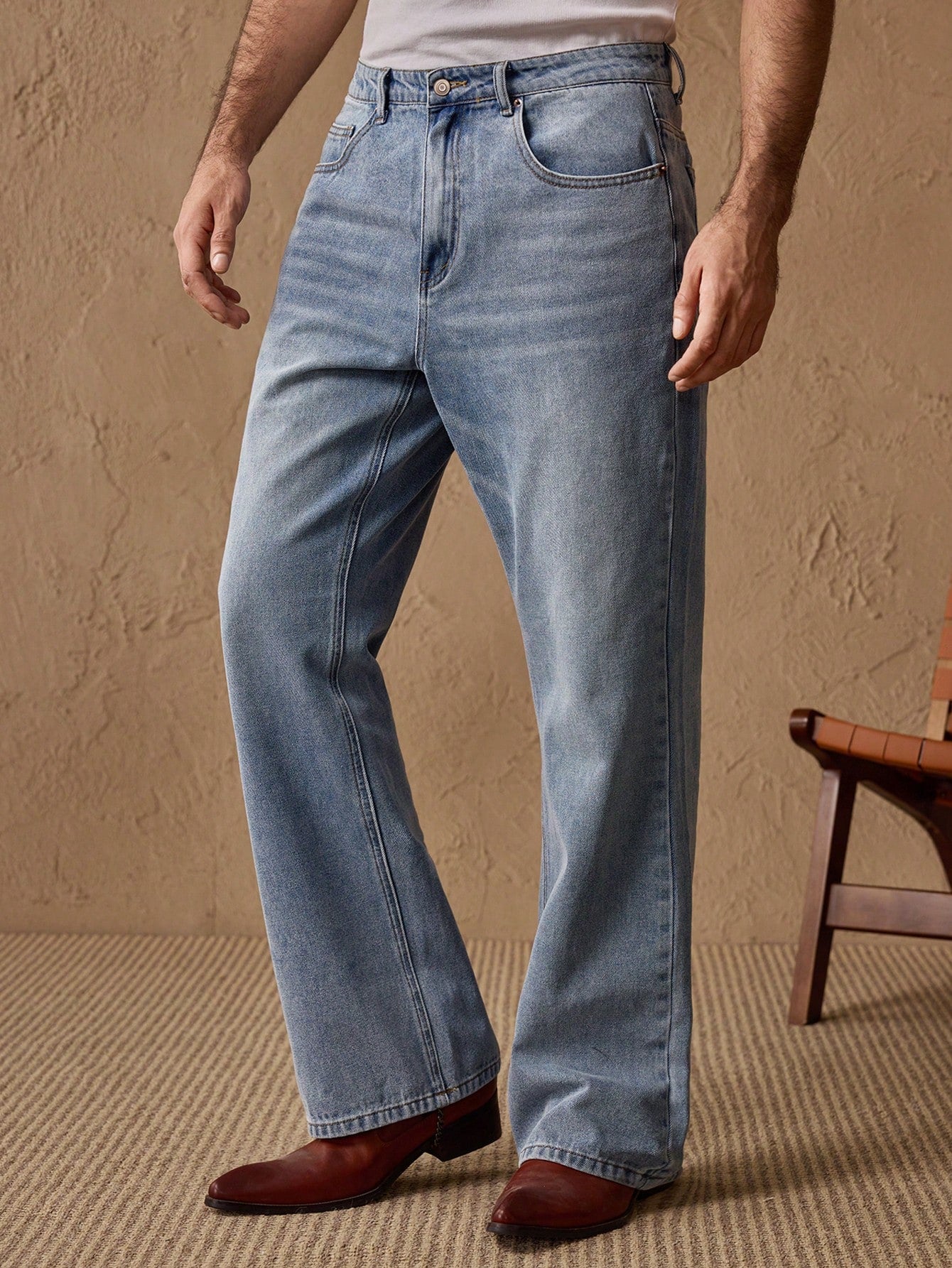 Grounded Blue Light Wash Bootcut Jeans