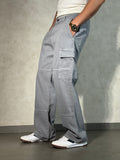 Moonstone Grey Flap Pocket Side Cargo Jeans