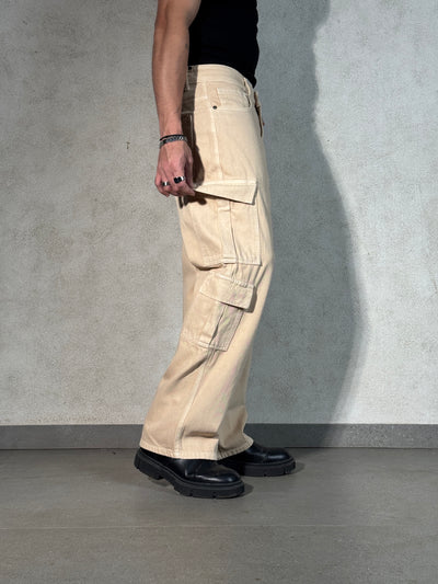 Sand Wash Nude Men Baggy Fit Cargo