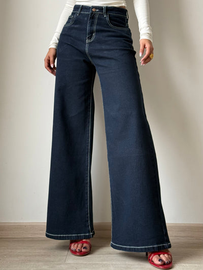 Midnight Indigo Baggy Wide Leg Jeans