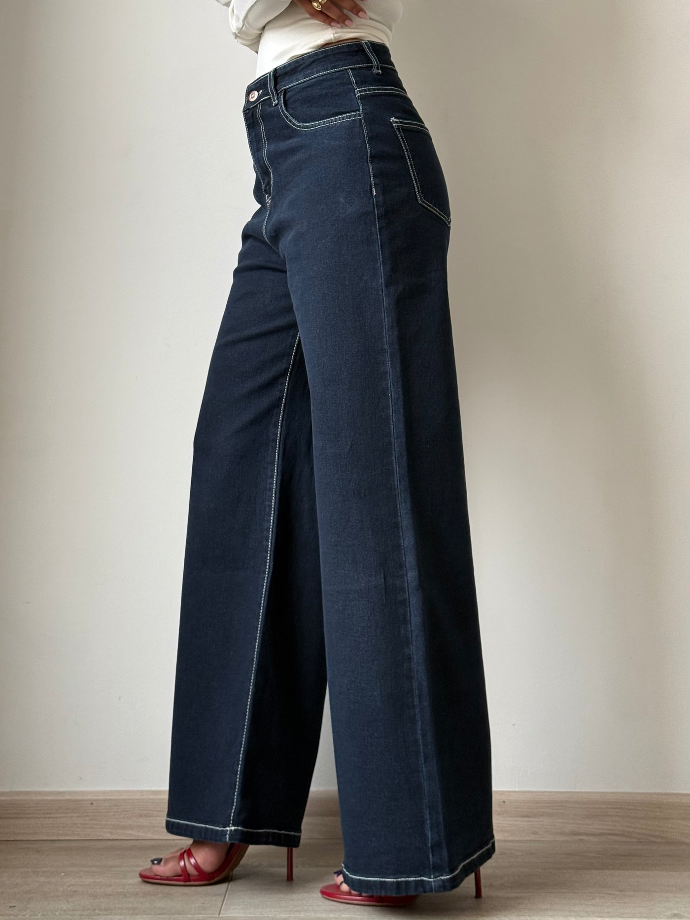 Midnight Indigo Baggy Wide Leg Jeans