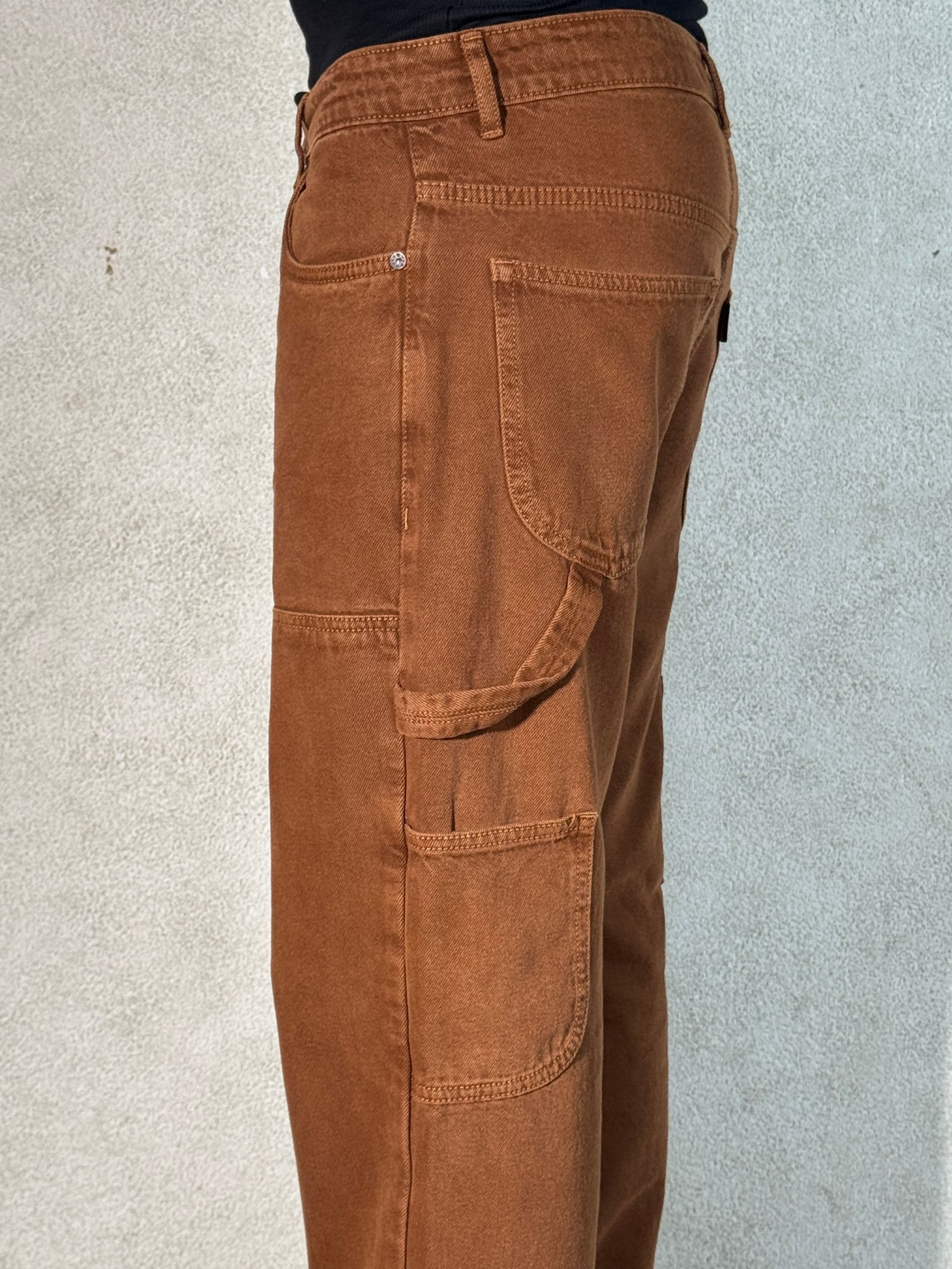 Mud Khaki Carpenter Loose Straight Jeans