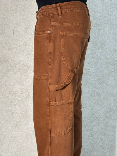 Mud Khaki Carpenter Loose Straight Jeans