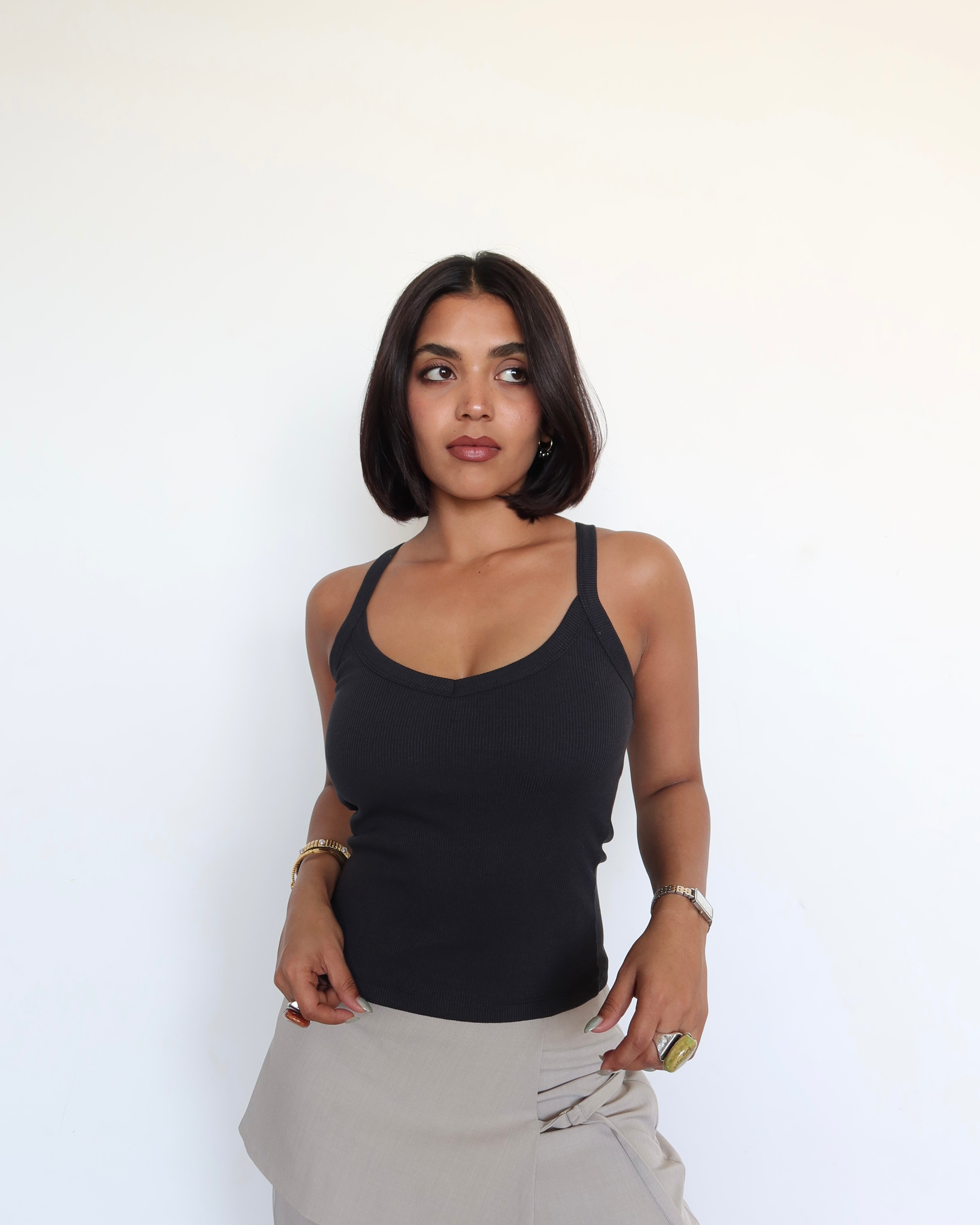 Racer Back Rib Halter Top