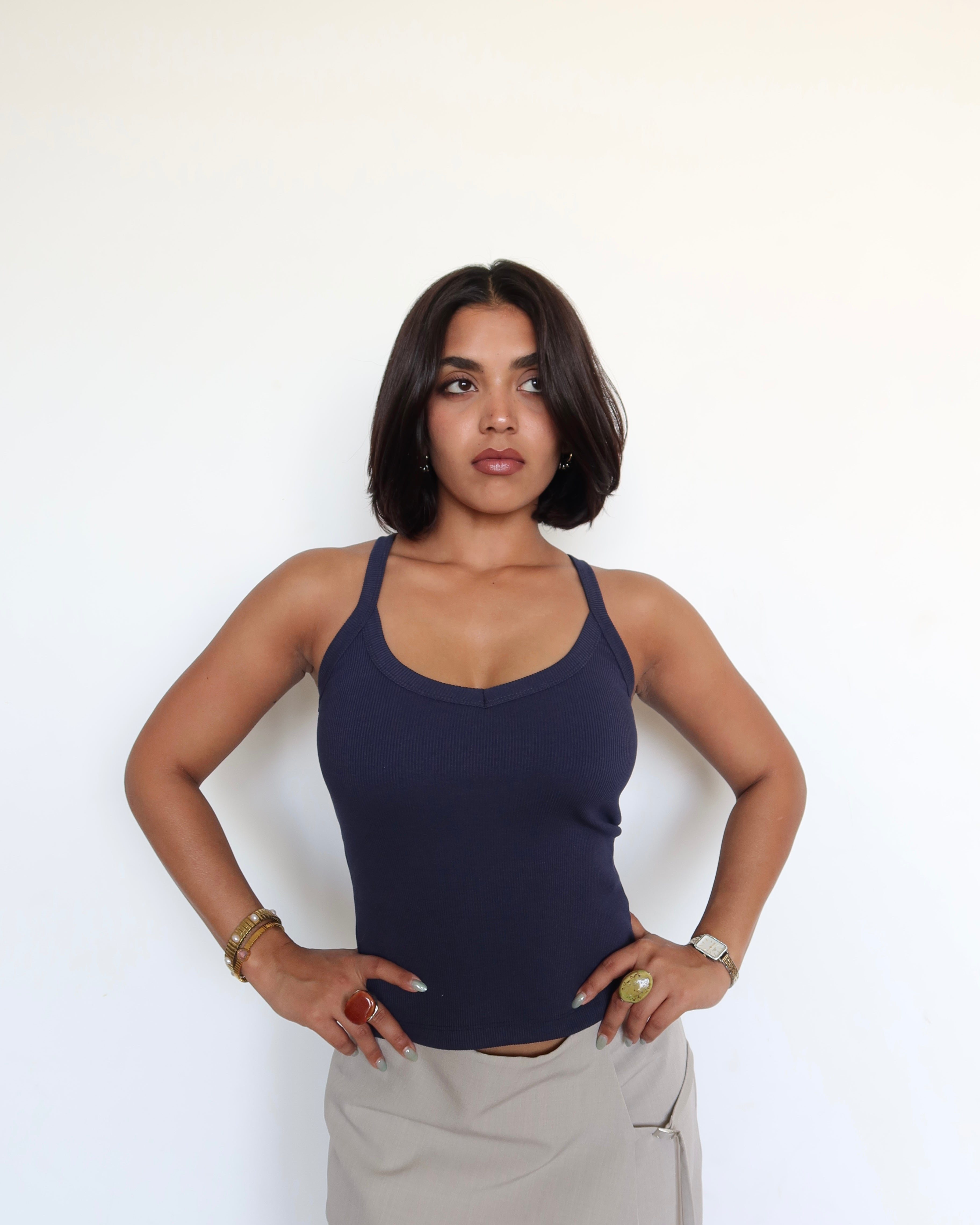 Racer Back Rib Halter Top