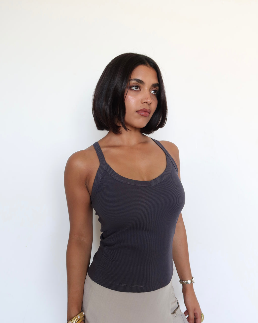 Racer Back Rib Halter Top