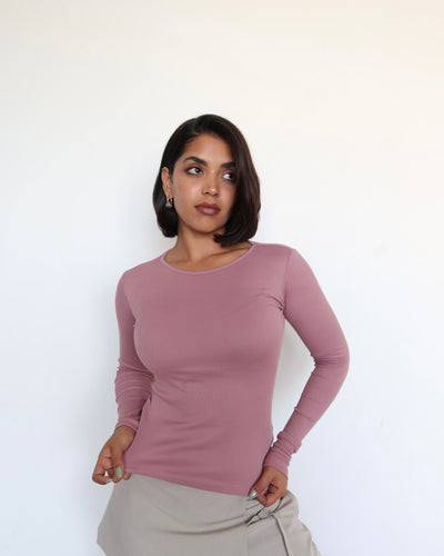 Soft Touch Rib Long Sleeve Top