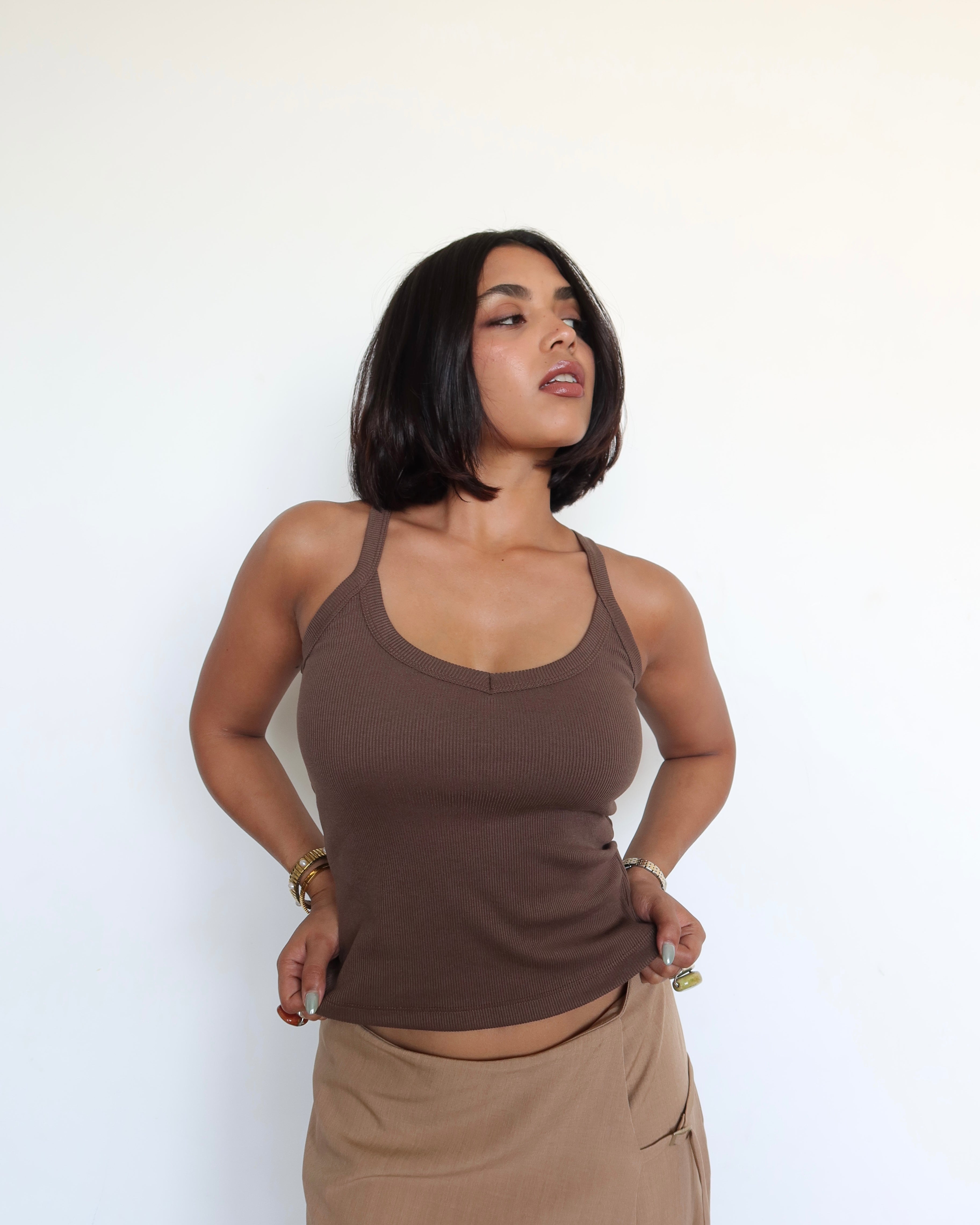 Racer Back Rib Halter Top