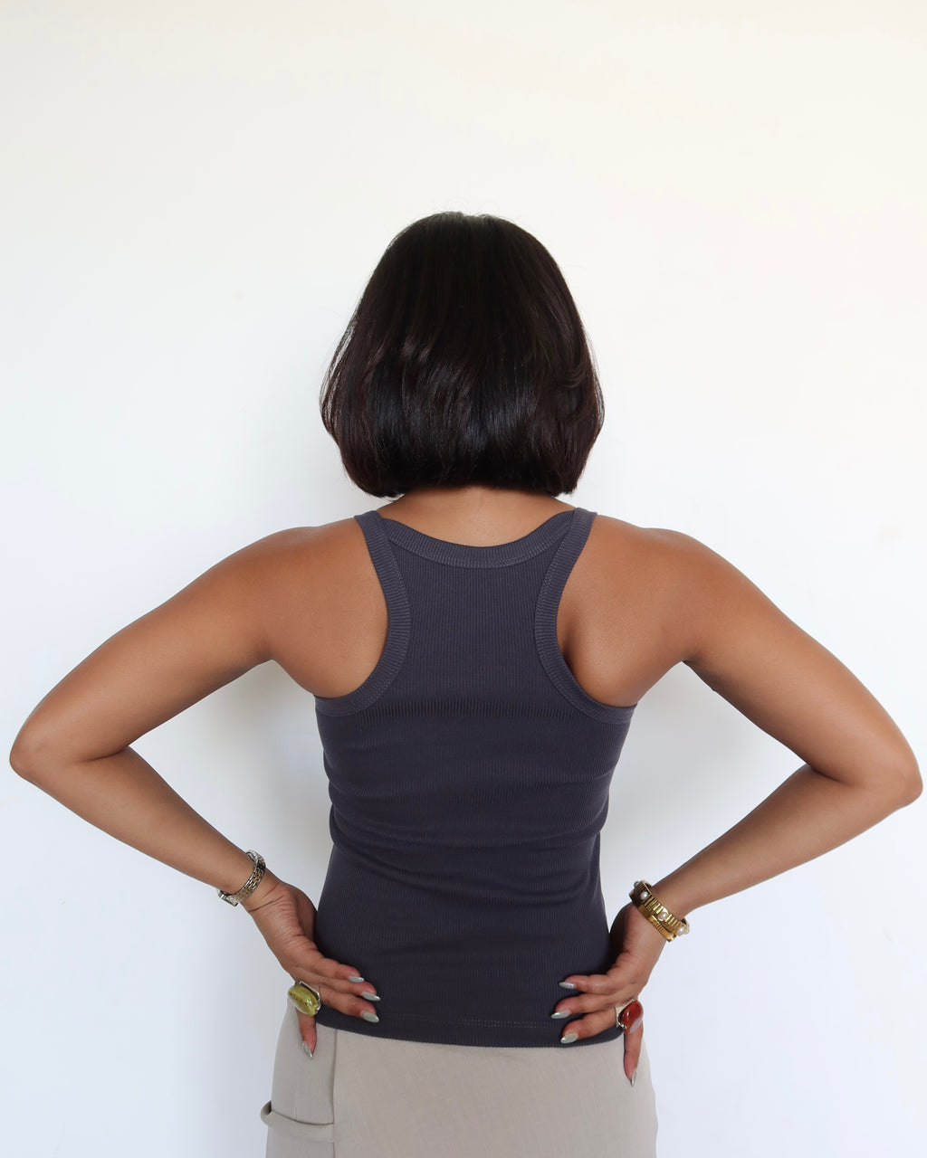 Racer Back Rib Halter Top